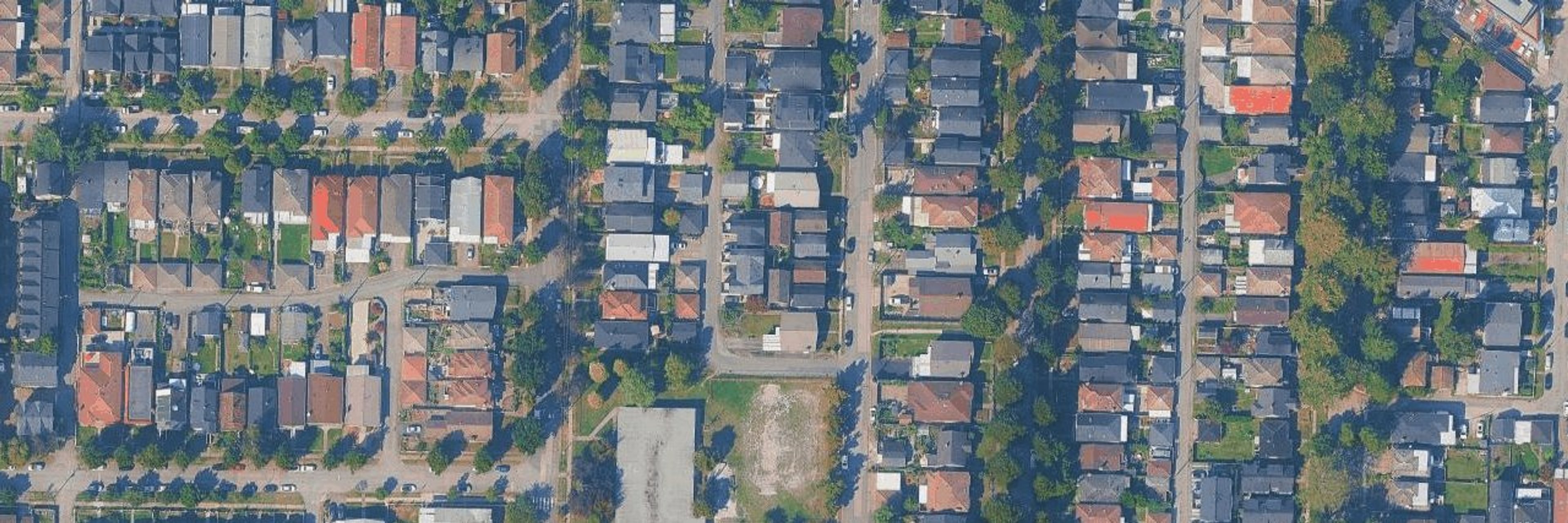 Cedar Cottage Court aerial view