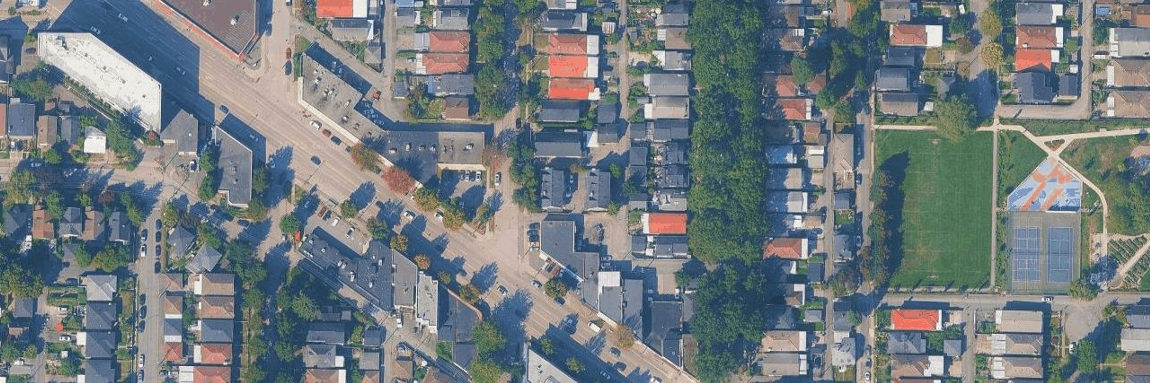 Cedar Cottage aerial view