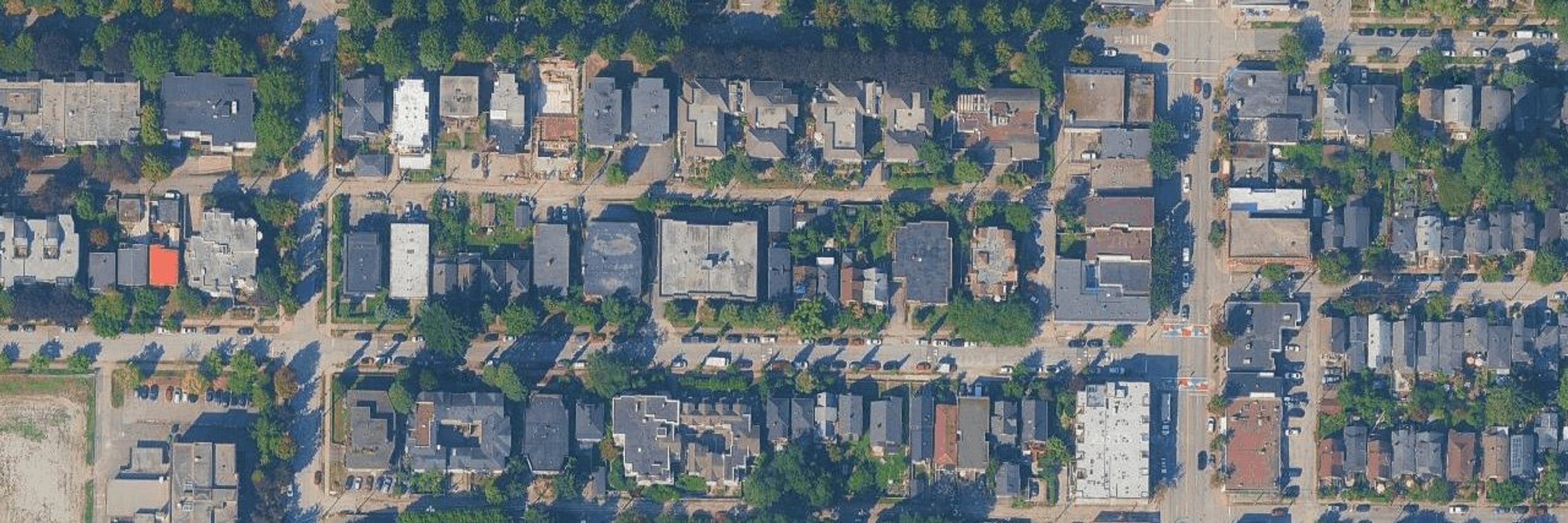 Commercial Drive aerial view