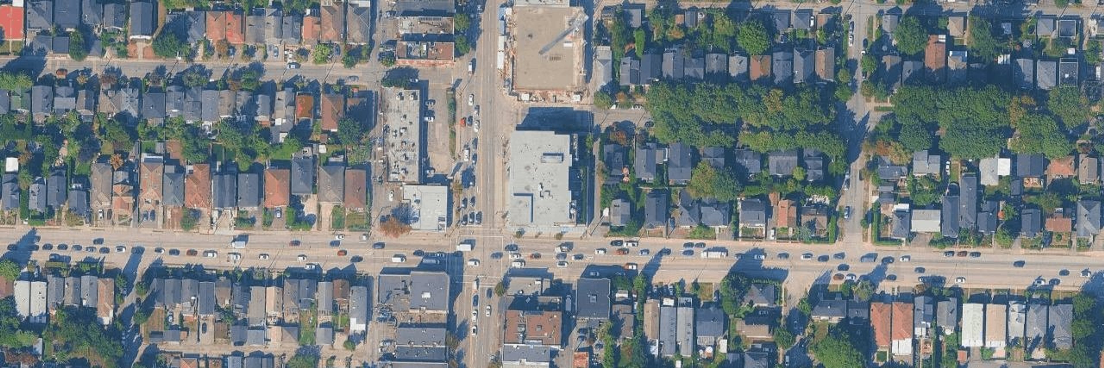 Bluetree Homes On Main Street aerial view