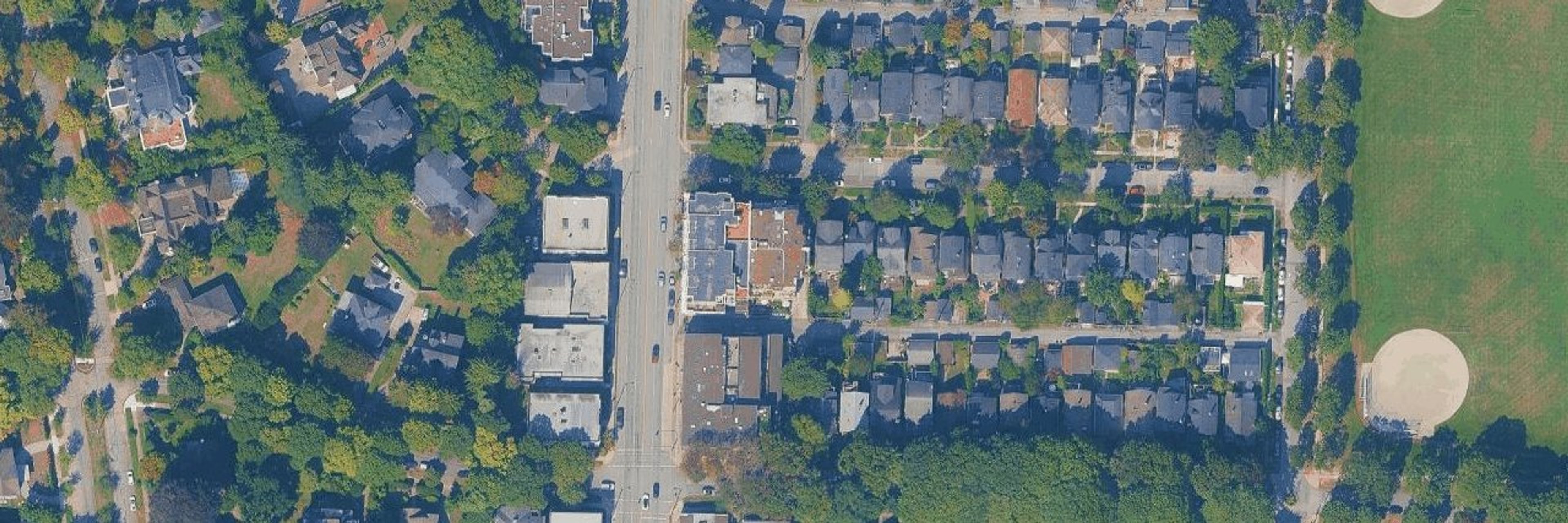 Oak Lane aerial view