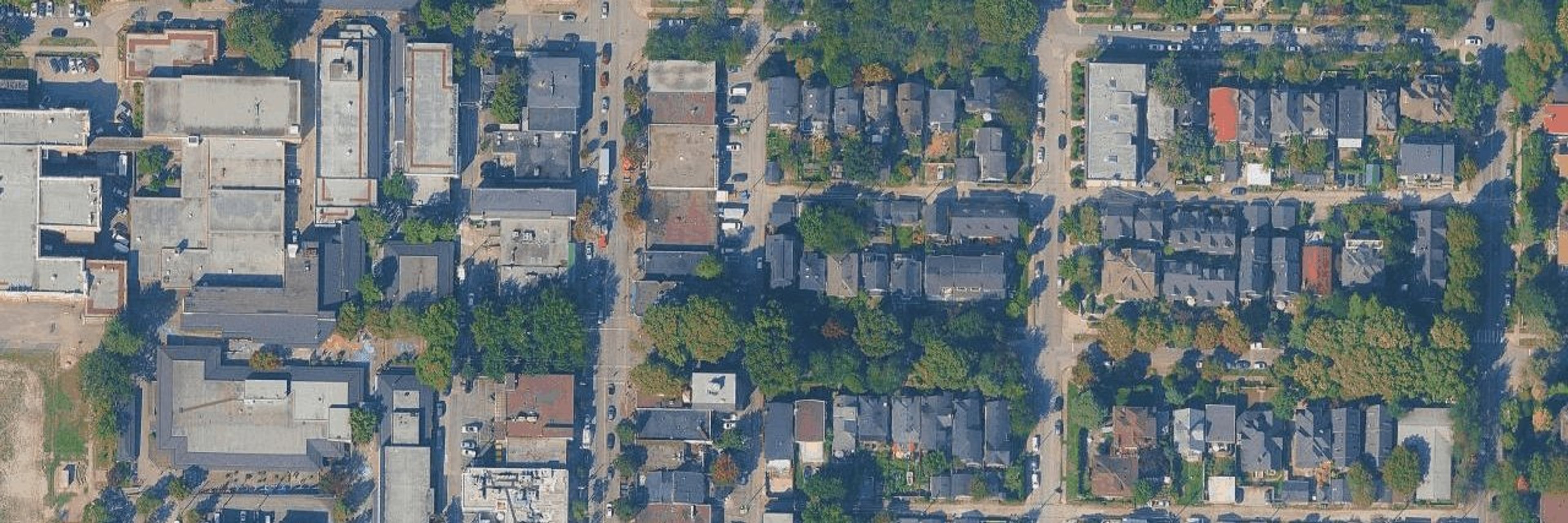 Commercial Drive aerial view