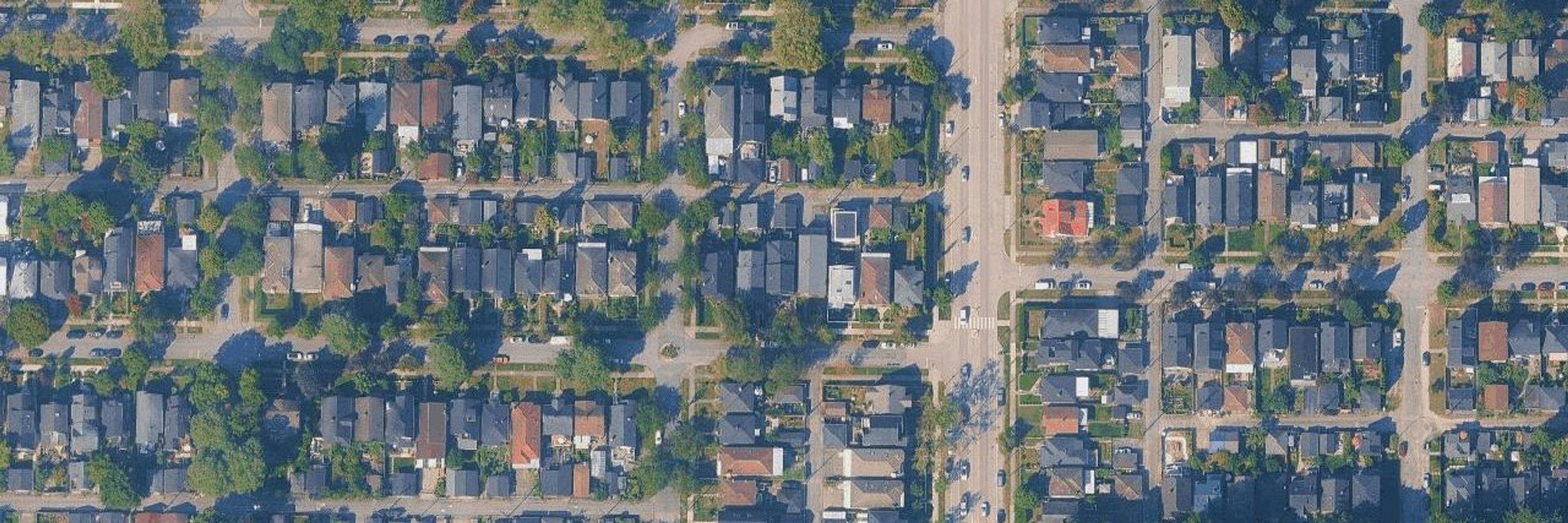 Commercial Drive aerial view