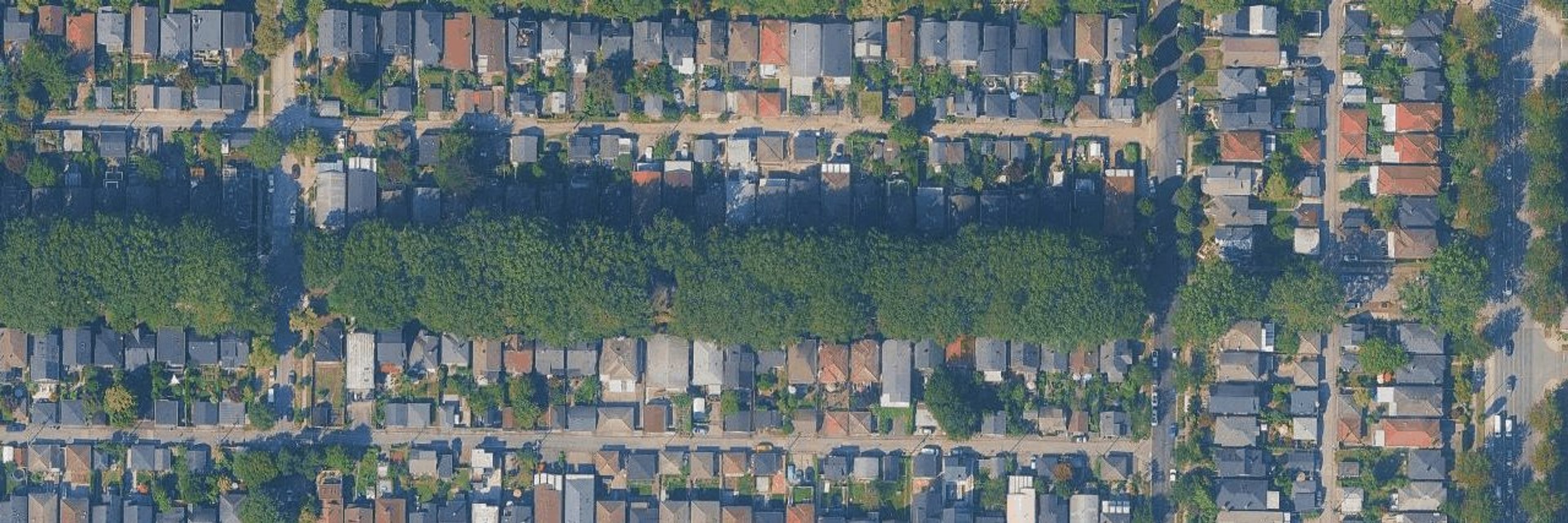 Commercial Drive aerial view