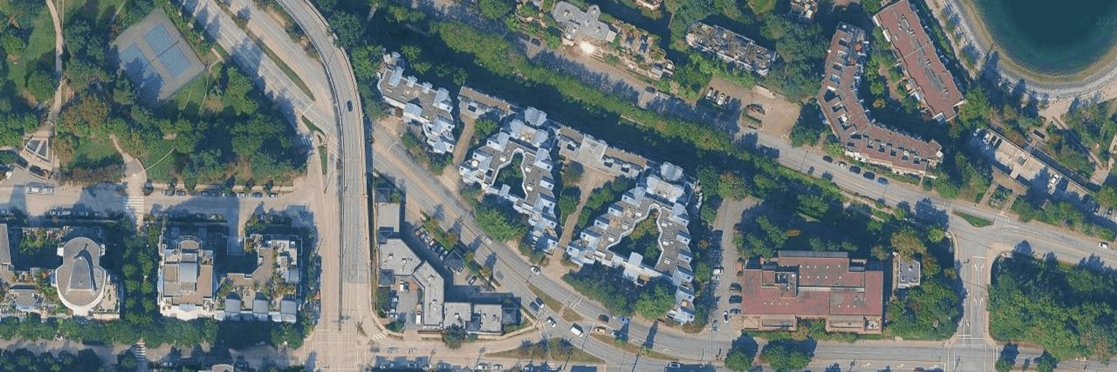 Granville Island Village aerial view
