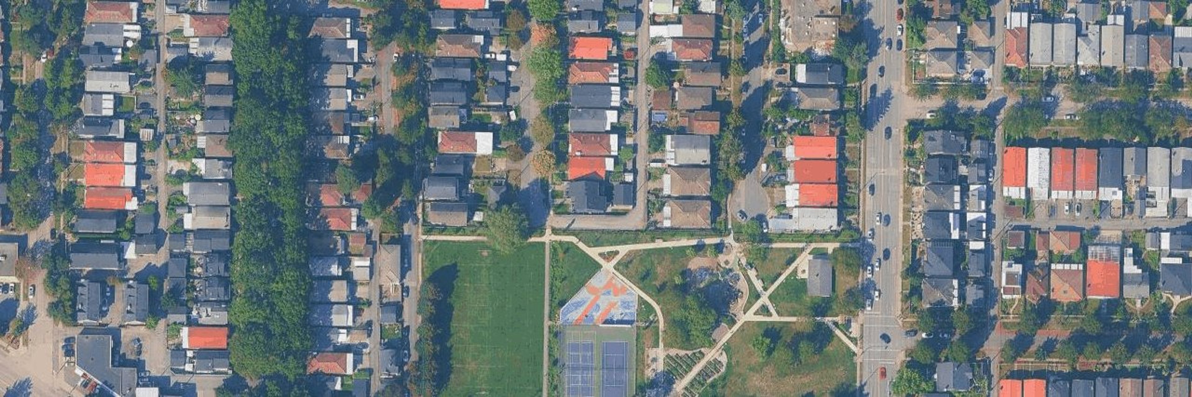 Cedar Cottage aerial view