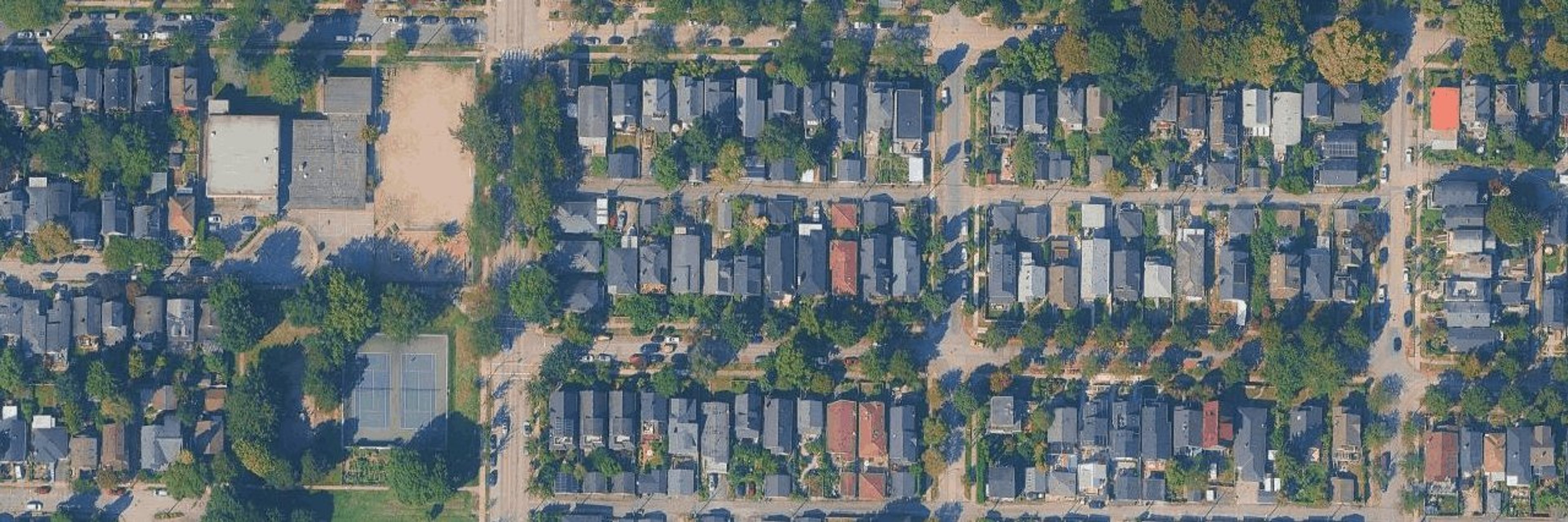 Commercial Drive aerial view